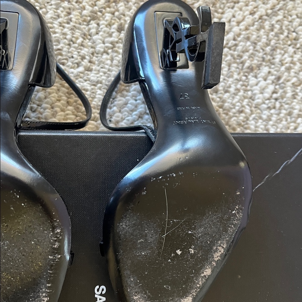 Saint Laurent Black Strappy Heels - Picture 5 of 11